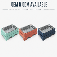 OEM ODM Aangepaste Logo Draagbare Opvouwbare Wegwerp Grillset Complete BBQ Set Fruit Houtskool Roestvrijstalen Rooster Kamperen