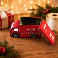 Boîte cadeau en forme de camion pour biscuits et bonbons, boîte en fer blanc, tirelire économique, boîte à chocolat sur le thème de Noël