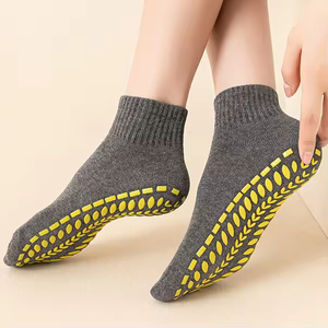 High Quality Women's Non-slip Cotton Grip Yoga <b>Socks</b> Wholesale Ladies Medium Tube Solid Sports <b>Socks</b> - Product Image 2