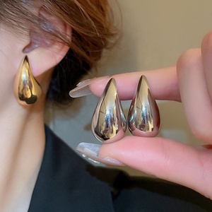 Modernos Pendientes de Gota de Lágrima de Acero Inoxidable Chapados en Oro de 18k, Joyería Hipoalergénica para Niñas y Mujeres, Regalo para Amantes de la Moda - Product Image 2