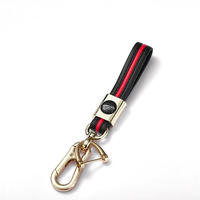 Porte-clés de voiture en cuir bicolore avec accastillage couleur canon de fusil, crochet détachable, accessoires de voiture personnalisés, cadeau pour les passionnés de voitures