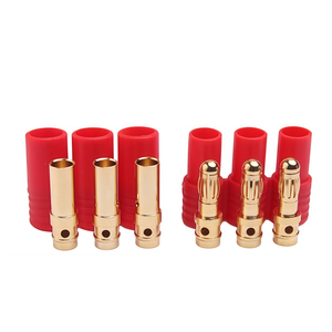 AMASS AM-1011A ชุดขั้วต่อแบบหัวกระสุนชุบทอง 3 พิน ขนาด 3.5 มม. พร้อมปลอกหุ้มไนลอน กระแสไฟต่อเนื่อง 35A สำหรับมัลติโรเตอร์และโมเดล RC - Product Image 1