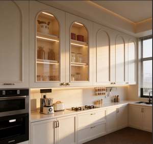 Gabinetes de Cocina Completos Blancos de Lujo Personalizados, Juego de Gabinetes de Isla, Diseño Modular Moderno, Gabinetes de Cocina Listos para Armar - Product Image 6