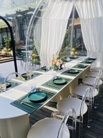 Préfabriqué PC Cristal étoilé Chambres de camping bulle partie fibre de verre verre géodésique vert préfabriqué maison dôme
