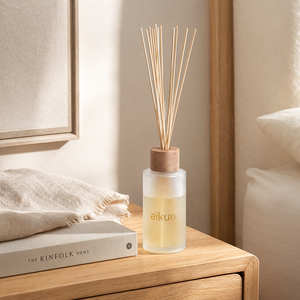 Diffuseur de parfum Aikun en verre givré de grande capacité (1200 ml) avec bouchon imitation bois, bâtonnets longs et boîte cadeau protectrice - Product Image 3
