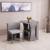 Ensemble de table et de chaises de jardin en rotin, meubles en osier d'extérieur