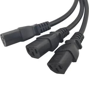 One minute three-pin tail power cord C13 to C14 one tow three male and female pair AC power extension cable