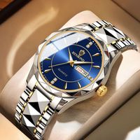 BINBOND 5552 Grosir Jam Tangan Pria Quartz Movement Mewah Bisnis Bahan Stainless Steel Tahan Air Jam Tangan Pria Warna Emas