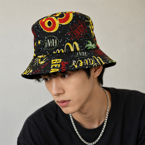 All Seasons Sublimation Printing Reversible Fishing Sun Hat Twill Polyester Material