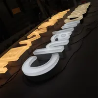 Enseigne de salon de coiffure en acier inoxydable peint Lettres de canal d'éclairage avant Enseigne de lettre LED 3D commerciale pour enseigne publicitaire d'entreprise
