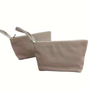 Pochette à monnaie et trousse de maquillage en toile blanche pure avec fermeture éclair, sur mesure, portable, simple, sac à main DIY pour les voyages, l'usage quotidien et les événements - Product Image 5