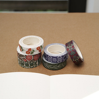 Ensemble de rubans washi floraux personnalisés avec logo, 7 m, ruban adhésif botanique esthétique pour journalisation et artisanat professionnel