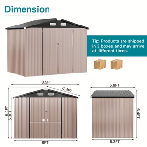 Dụng Cụ Vườn Và Xe Đạp Lưu Trữ Kho 8x10ft Kim Loại Chống Thấm Nước Thép Nhà Kho Ngoài Trời Vườn Kiến Trúc Đa Chức Năng Nơi Trú Ẩn Phòng - Product Image 5