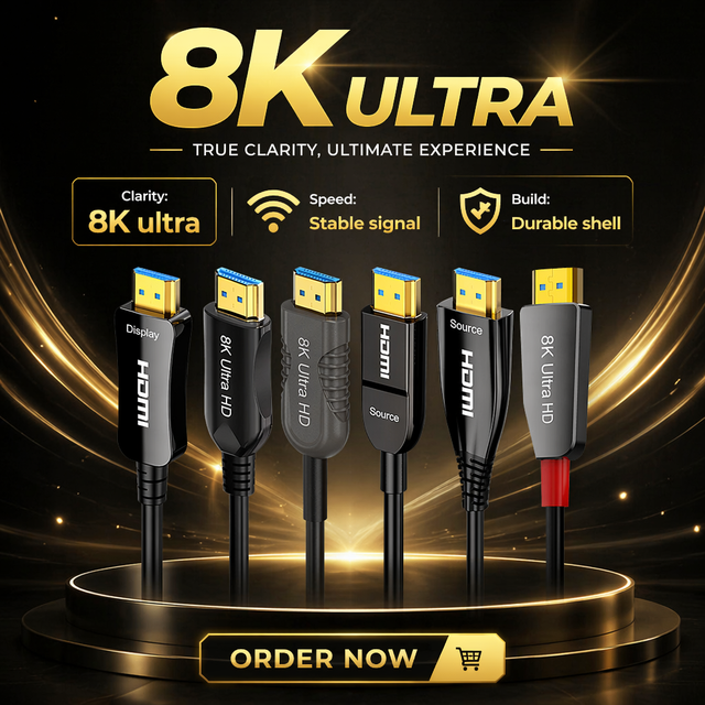 Fiber Optic Hdmi Cable 8k 100ft 10m 15m High Quality Factory Direct Sell Active Optical HDMI AOC Cable Support Custom Length