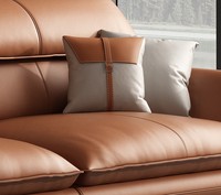 Juego de Sofás de Cuero Italiano al por Mayor para Sala de Estar Muebles de Cuero Genuino Sofá Moderno en Forma de L