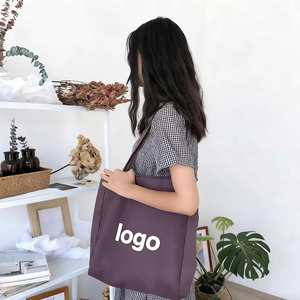 High Quality Eco Friendly Commuting Travel Canvas Grocery Shopping <b>Bag</b> Letter Large Capacity Daily Shoulder Long Tote <b>Bag</b> Custom - Product Image 2