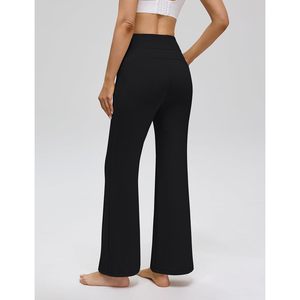 Pantalon de yoga pour femme FOXA, taille haute, évasé, noir, avec poches, extensible dans quatre directions, pantalon de travail décontracté - Product Image 2