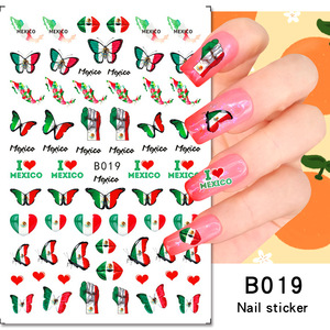 Adesivi per Unghie con Design della Bandiera del Messico, Decalcomanie per Calcio 2026, Tatuaggi Impermeabili per Nail Art, per Donne e Ragazze, Manicure Fai-da-Te - Product Image 4