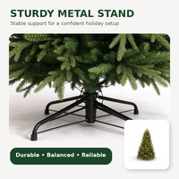 Sapin de Noël artificiel pré-éclairé de 2,4 m avec lumières LED à télécommande, 8 modes, sapin d'épicéa pour décoration intérieure de fêtes