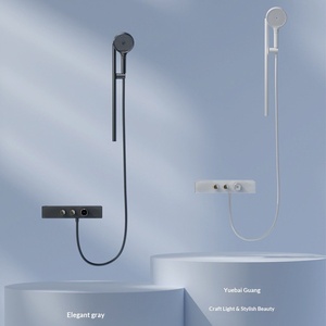 Ensemble de douche R&T K1mini avec barre coulissante, pommeau de douche mural, quatre modes de jet d'eau, grande table de rangement, usage domestique - Product Image 4