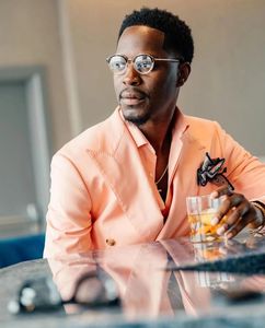 Мужские костюмы, двубортный пиджак с отложным воротником, смокинг для жениха, свадьбы, выпускного вечера, приталенный Блейзер, костюм из 2 предметов, индивидуальный пошив - Product Image 3