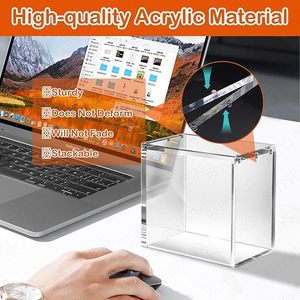 קופסת אקריליק בצורת טיל - מגנטים חזקים מחזקים את הקצוות, מארז מגן לאחסון עם אספן אבק - Product Image 4