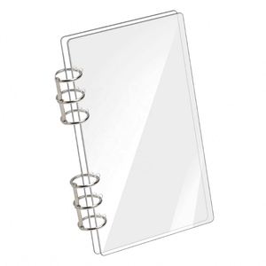 6-Ring Clear Acrylic <b>A6</b> <b>Binder</b> Notebook Cover with Gold Metal Round Rings Office Home or School Organizer - Product Image 1