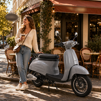 Nouveau Scooter à Essence 50CC 2026 avec Transmission à Variation Continue, Démarrage Électrique BOSCH et Structure Fiable
