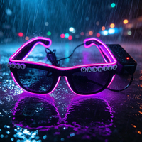Lunettes LED Lumineuses Néon Fluorescentes en Plastique, Nouveauté Écologique, Décoration de Fête de Mariage pour Jeunes Mariés
