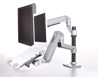 Support de moniteur d'ordinateur portable 17-32 pouces, mouvement complet, + Support d'ordinateur portable 10-17 pouces à ressort mécanique à double bras Max, chargement 10kg chacun