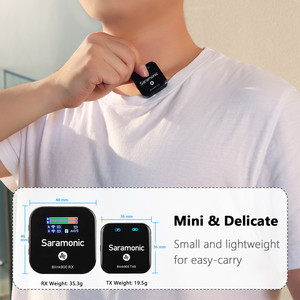 Saramonic Blink900 S Micro Không Dây Nhỏ Nhất Micro Cài Áo Ngưng Tụ Kênh Đôi 2.4GHz Cho Máy Quay Phim DSLR Nhà Thờ Vlog - Product Image 3