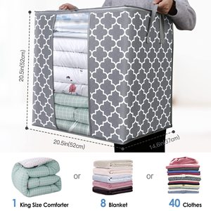 Contenedores de Almacenamiento Grandes con Tapas de 100L, Paquete de 3 Bolsas de Almacenamiento para Edredones con Asas Reforzadas, Contenedores para Guardar Ropa - Product Image 2