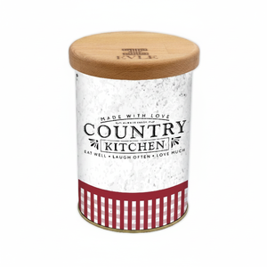 Kontensan Vintage Bee Laurel Elegance Metal Tin <b>Box</b> 0.6L Capacity Wooden <b>Lid</b> Recyclable 90x110mm ER0817O Model Toys Embossed - Product Image 2