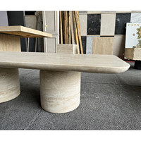Table basse carrée en travertin naturel moderne OEM ODM pour salon, villa haut de gamme, hôtel