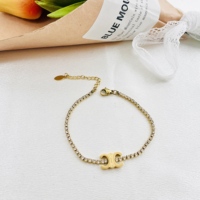 Bracelet pour femme en acier inoxydable avec charme en forme de lettre yl rétro en or, bijoux de marque avec logo, entièrement serti de diamants