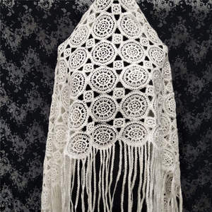 Tassel Embroidered Geometric Water Soluble 100% Polyester Lace Fabric for Garment <b>Accessories</b> Bags <b>Textile</b> - Product Image 1