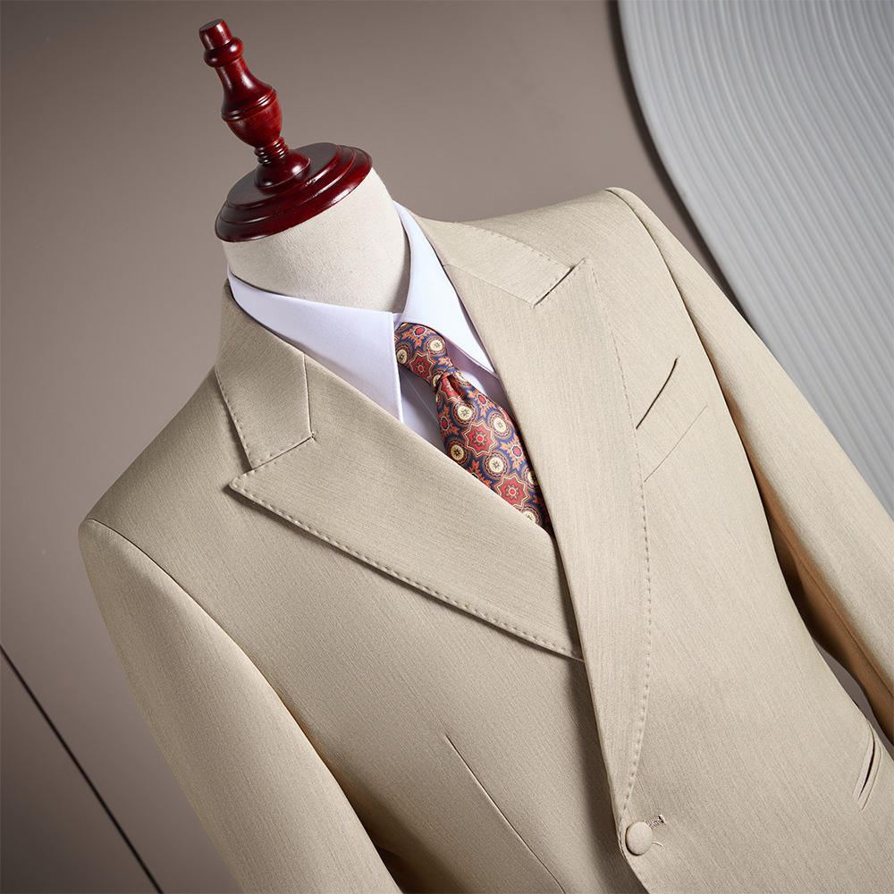 Light brown-single-breasted suit