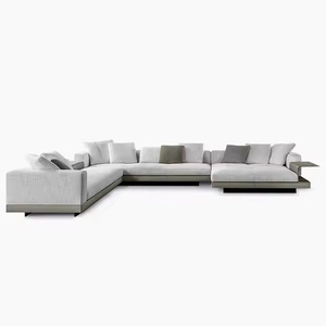 Ensemble de canapés modernes de luxe, canapé design minimaliste en tissu, canapé confortable extra large en forme de L pour salon - Product Image 1
