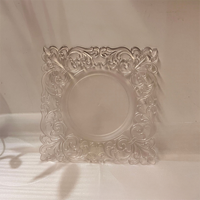 Assiettes jetables de luxe en plastique doré et argenté de 13 pouces carrées pour la décoration de table de fête, de mariage, d'événement à domicile