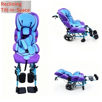 Fauteuil roulant manuel pliable pour enfant atteint de paralysie cérébrale, inclinable et inclinable en position couchée, poussette pour enfant atteint de PC