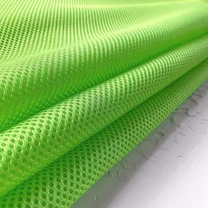 Wx Gebreide 100% Polyester Bedrukte Hoge Zichtbaarheid Fluorescerende Netstof Voor Reflecterende Veiligheidsvest