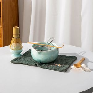 Hot Selling Matcha Whisk Set Ceramic Bowl & Whisk Holder Stainless Steel Sifter Bamboo Whisk Scoop Matcha Tool for <b>Tea</b> Lovers - Product Image 4