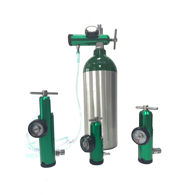 Aluminum/Brass CGA870 Pressure Oxygen Pressure Regulator With Barb/Diss Breathing Outlet