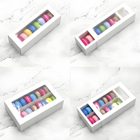 Boîte à macarons en carton ivoire de qualité alimentaire avec impression personnalisée et pelliculage mat