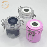 Pot de conservation hermétique en plastique PET blanc de 250 ml, organisateur alimentaire de cuisine, boîte de rangement pour riz et céréales, boîte de rangement pour gâteaux, bonbons et biscuits avec couvercle