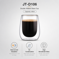 Tasses à café en verre à double paroi transparentes, faites à la main, personnalisables, en vente