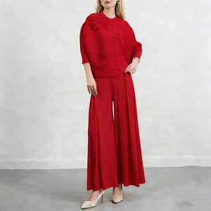 Conjunto Básico Holgado para Mujer, Top y Pantalón Plisado, <span class=keywords><strong>Ropa</strong></span> al por Mayor - Product Image 4