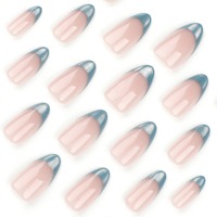24 Pcs Français Minimaliste Court Longueur Fresh & Clean Design Art Acrylique Presse sur Ongles Ongles Artificiels Faux Ongles 3282