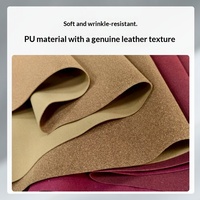 Cuir synthétique en PU de 1,4 mm d'épaisseur, imitation cuir de vachette, velours, microfibre, daim, pour sacs et chaussures
