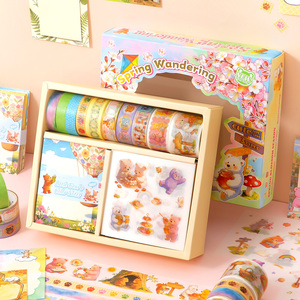 Set di Nastri Adesivi e Blocchetti per Appunti Simno a Tema Animali Cartoon, 120 Pezzi, Kit di Cancelleria con Adorabili Gattini, Adesivi e Blocchetti per Diari - Product Image 5